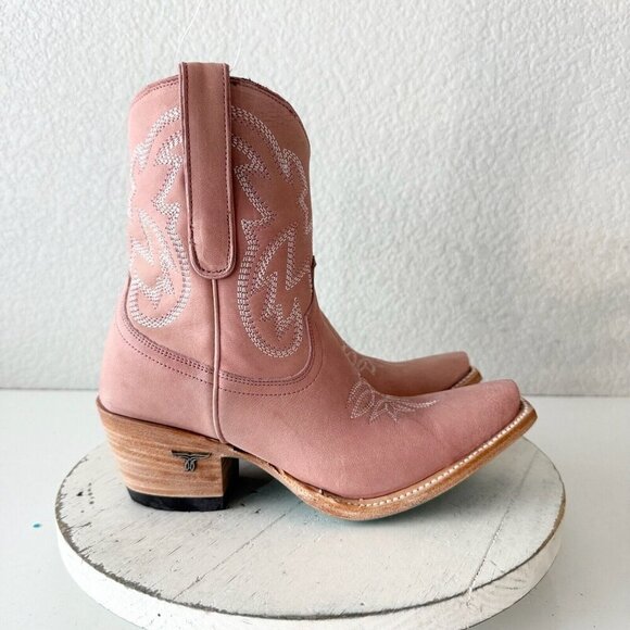 Lane SMOKESHOW Pink Cowboy Bootie Womens 6 Leather Western Cowgirl Short Boots - Picture 2 of 12